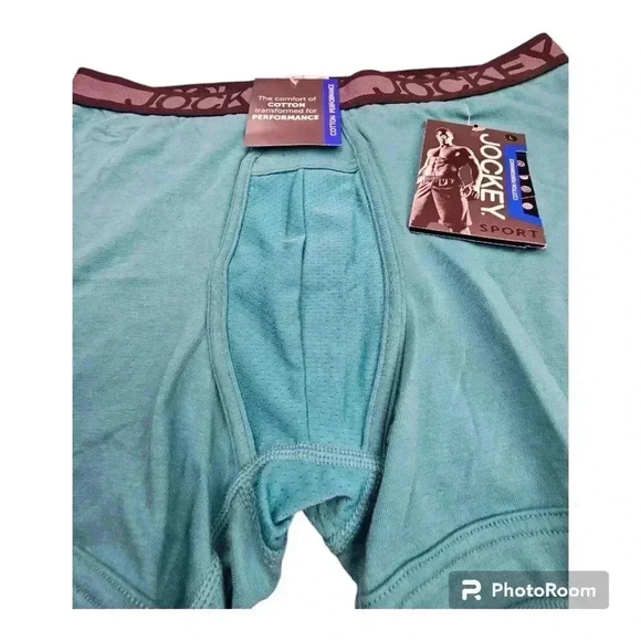 Jockey Sport Cotton Performance Boxer Briefs Keyhole Teal #8060 Size L or XL - Picture 4 of 6